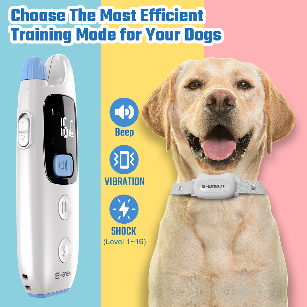 SHANREN Shock Collar for Small Medium Dogs(5-100 lbs) - 1500 Ft Dog Training Collar with Remote for Large Dog - E Collar for Dogs Training